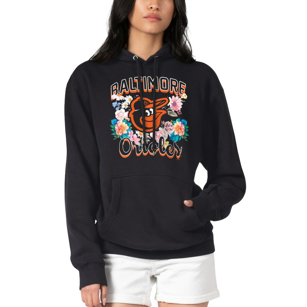 Baltimore Orioles G-III 4Her by Carl Banks Women's Flowers Graphic Pullover Hoodie - Black - MLB Sale