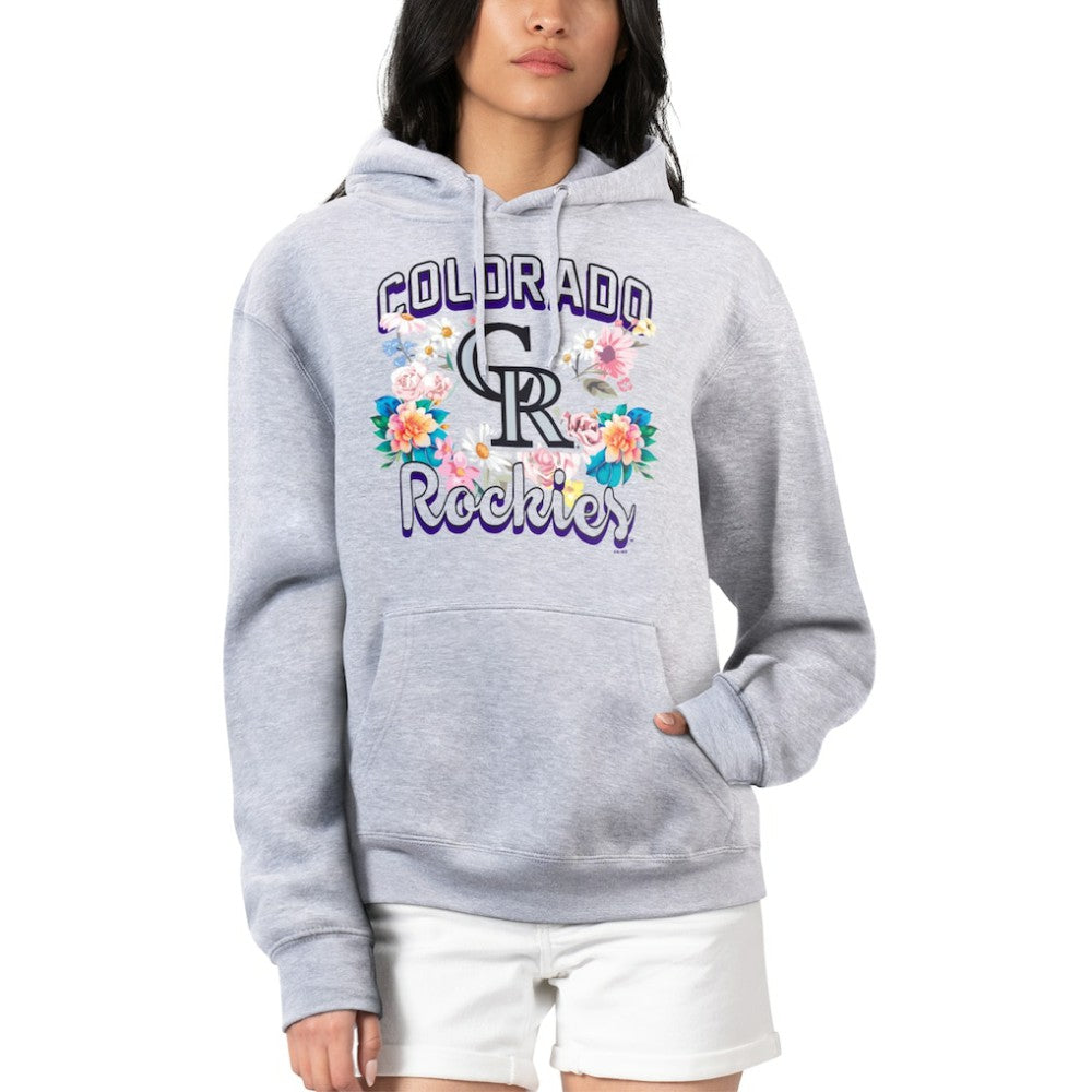 Colorado Rockies G-III 4Her by Carl Banks Women's Flowers Graphic Pullover Hoodie - Heather Gray - MLB Online