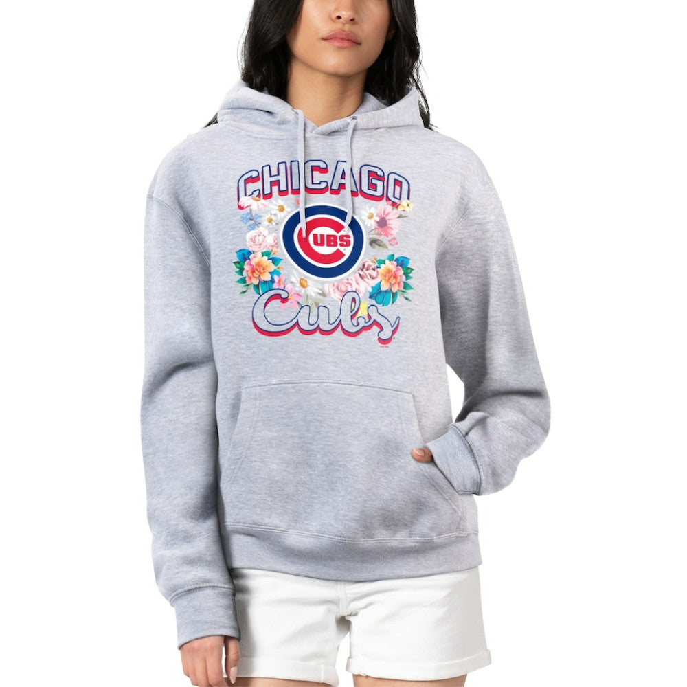 Chicago Cubs G-III 4Her by Carl Banks Women's Flowers Graphic Pullover Hoodie - Heather Gray - MLB Online