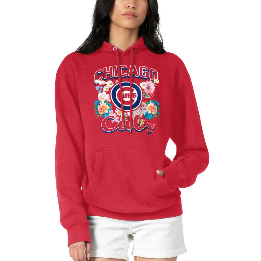 Chicago Cubs G-III 4Her by Carl Banks Women's Flowers Graphic Pullover Hoodie - Red - MLB Lifestyle