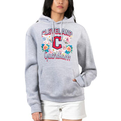 Cleveland Guardians G-III 4Her by Carl Banks Women's Flowers Graphic Pullover Hoodie - Heather Gray - MLB Discount