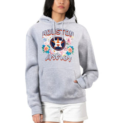 Houston Astros G-III 4Her by Carl Banks Women's Flowers Graphic Pullover Hoodie - Heather Gray - MLB Lifestyle