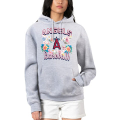 Los Angeles Angels G-III 4Her by Carl Banks Women's Flowers Graphic Pullover Hoodie - Heather Gray - MLB Online