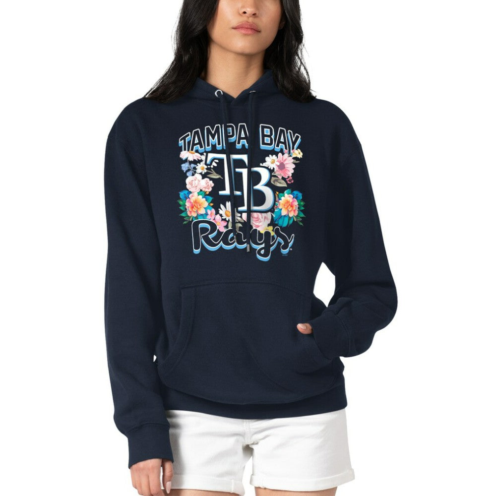 Tampa Bay Rays G-III 4Her by Carl Banks Women's Flowers Graphic Pullover Hoodie - Navy - MLB Discount