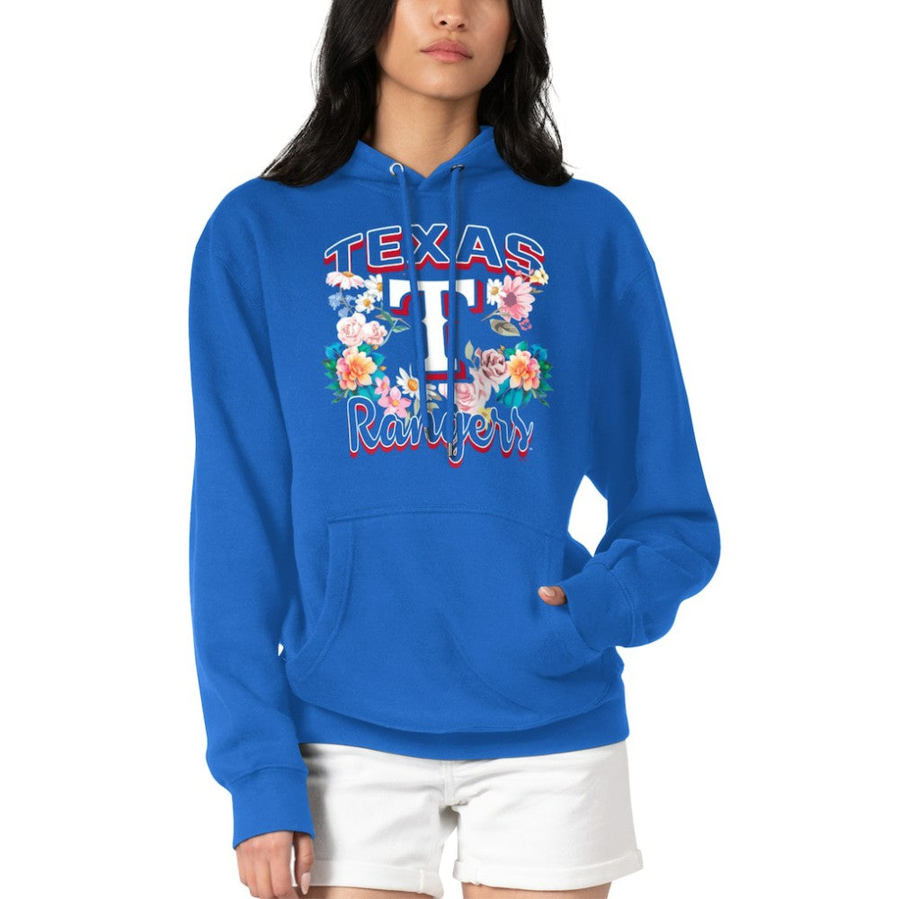 Texas Rangers G-III 4Her by Carl Banks Women's Flowers Graphic Pullover Hoodie - Royal - MLB on Sale