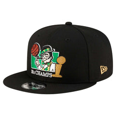 Boston Celtics Lucky 18x Champs 9FIFTY Snapback Hat Black | New Era Near Me