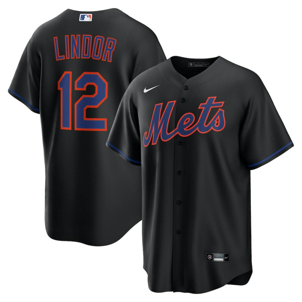 Francisco Lindor New York Mets Nike Alternate Replica Jersey - Black - Nike Online