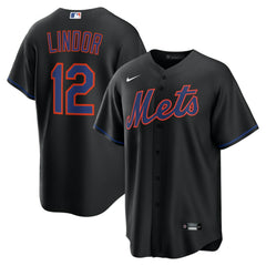 Francisco Lindor New York Mets Nike Alternate Replica Jersey - Black - Nike Online