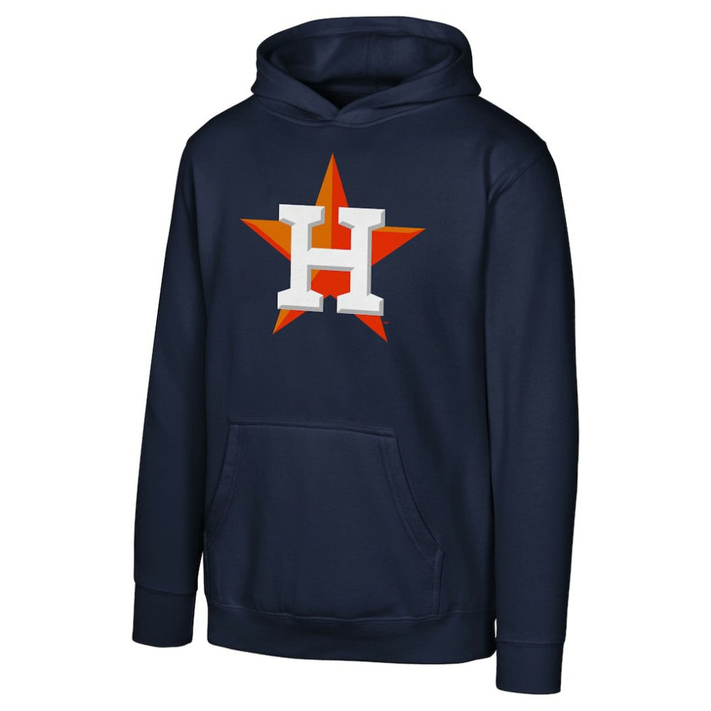 Houston Astros Youth Primary Logo Pullover Hoodie - Navy - MLB Lifestyle