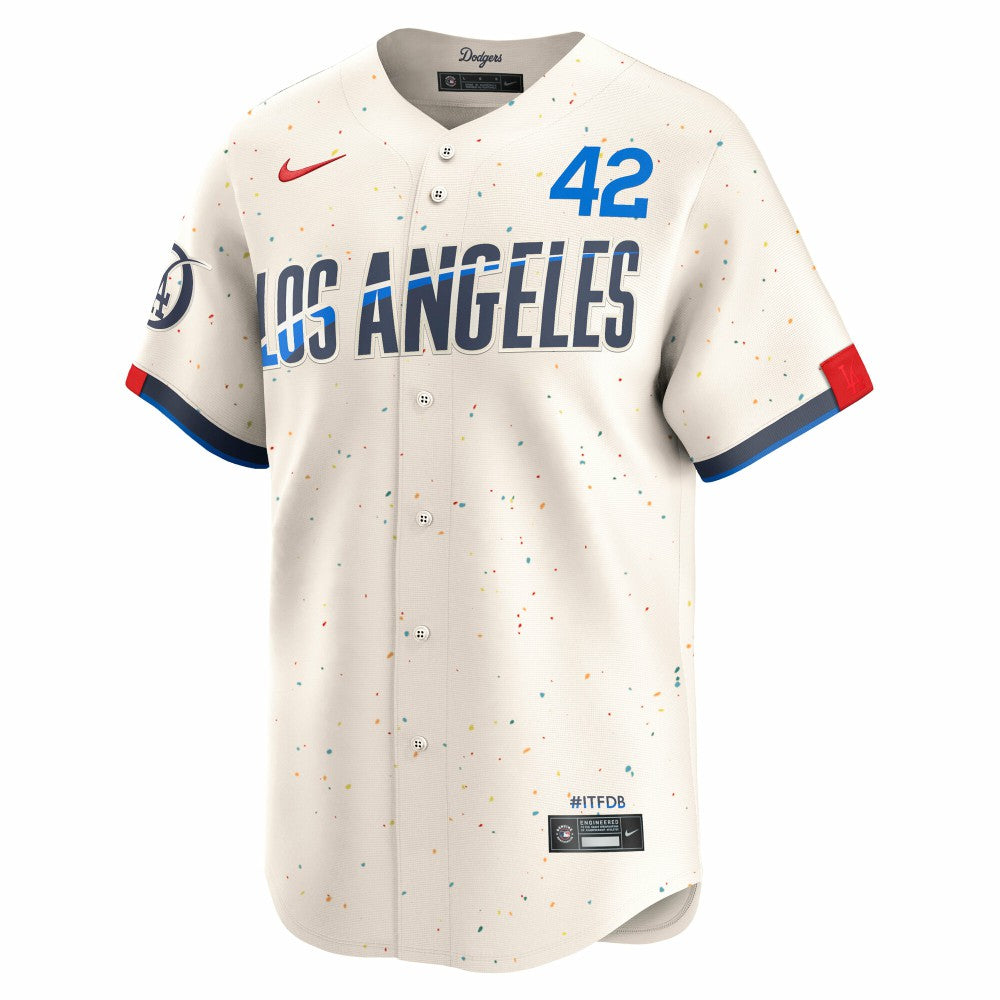 Jackie Robinson Los Angeles Dodgers Nike City Connect Limited Player Jersey - Cream - Nike Lifestyle
