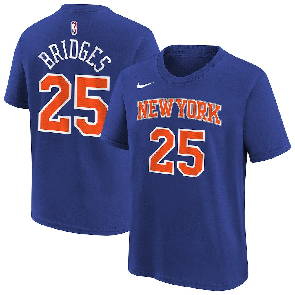 Mikal Bridges New York Knicks Youth Icon Name & Number T-Shirt Blue | Nike