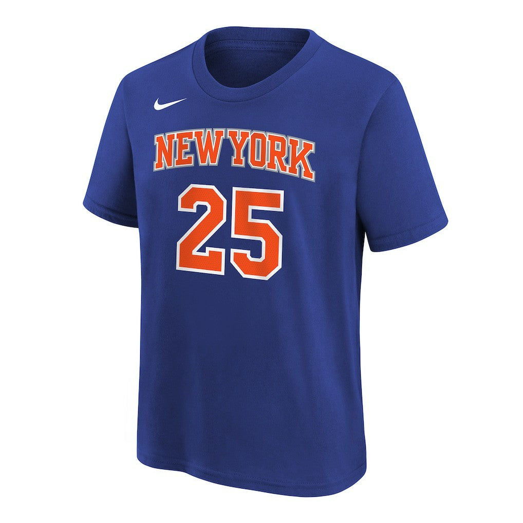 Mikal Bridges New York Knicks Youth Icon Name & Number T-Shirt Blue | Nike