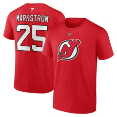 Jacob Markstrom New Jersey Devils Fanatics Authentic Stack Name & Number T-Shirt - Red - NHL 201959801
