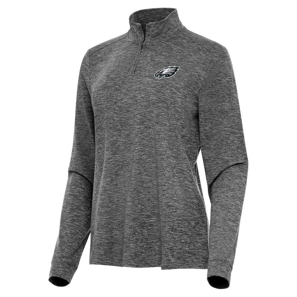 Philadelphia Eagles Antigua Women's Mentor Quarter-Zip Jacket Heather Black