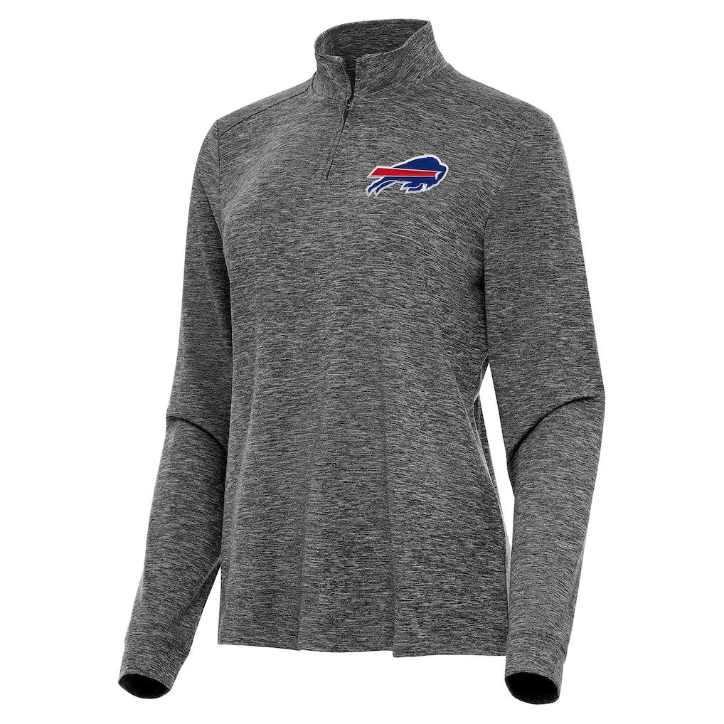 Buffalo Bills Antigua Women's Mentor Quarter-Zip Jacket Heather Black