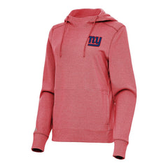 New York Giants Antigua Women's Justice Pullover Hoodie Heather Red