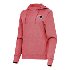 New England Patriots Antigua Women's Justice Pullover Hoodie Heather Red