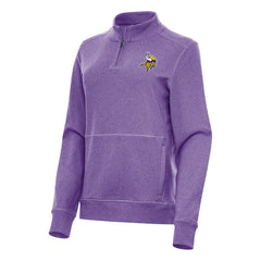 Minnesota Vikings Antigua Women's Crush Quarter-Zip Jacket Heather Purple