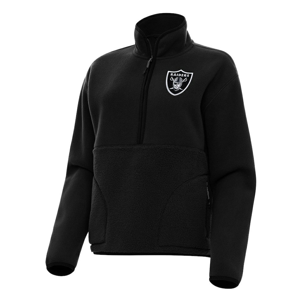 Las Vegas Raiders Antigua Women's Figure Half-Zip Sweatshirt Black