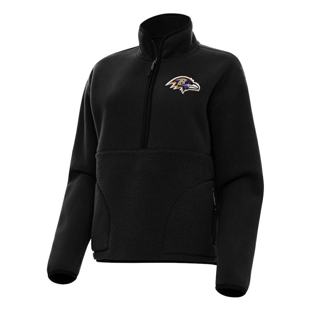 Baltimore Ravens Antigua Women's Figure Half-Zip Sweatshirt Black