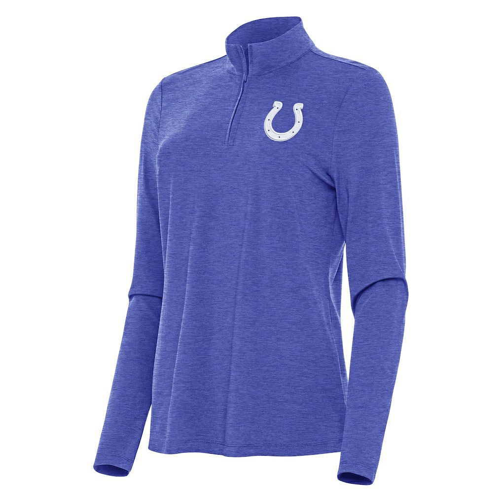 Indianapolis Colts Antigua Women's Bright Quarter-Zip Sweatshirt Heather Royal