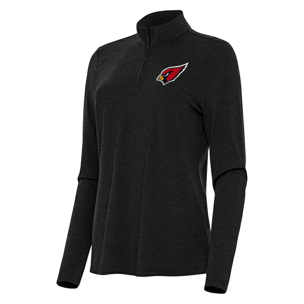 Arizona Cardinals Antigua Women's Bright Quarter-Zip Sweatshirt Heather Black