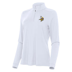 Minnesota Vikings Antigua Women's Intent Quarter-Zip Sweatshirt White