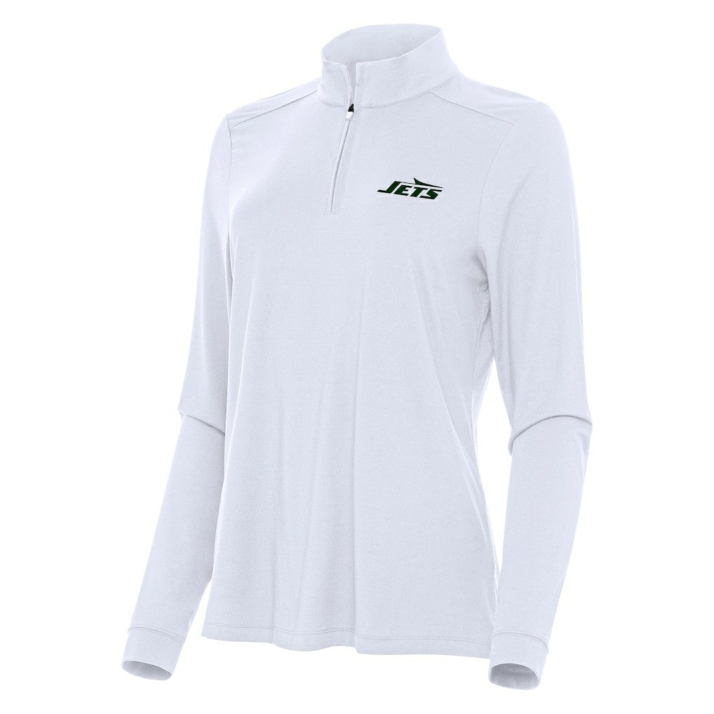 New York Jets Antigua Women's Intent Quarter-Zip Sweatshirt White
