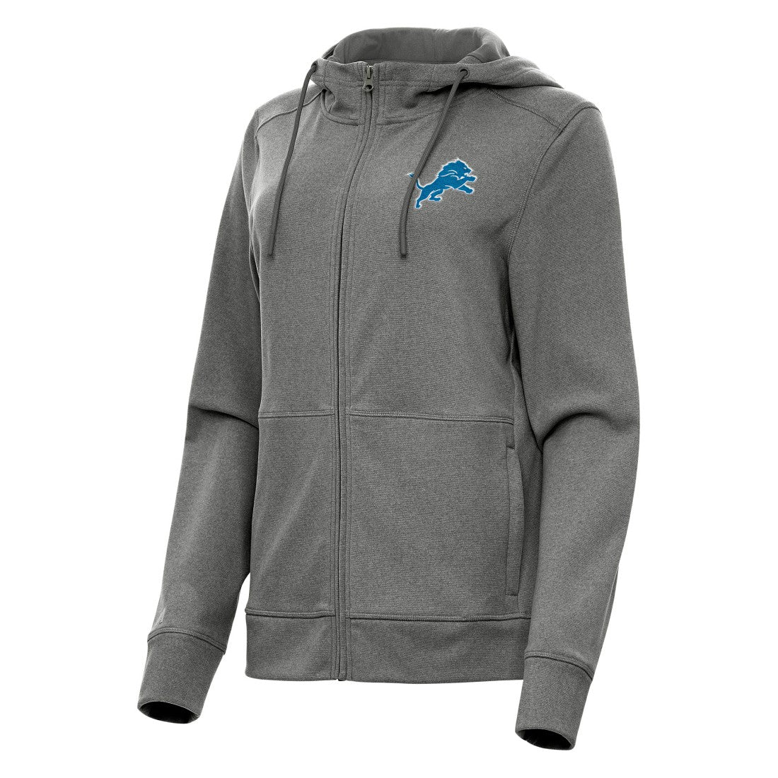 Detroit Lions Antigua Women's Seeker Full-Zip Hoodie Jacket Heather Charcoal