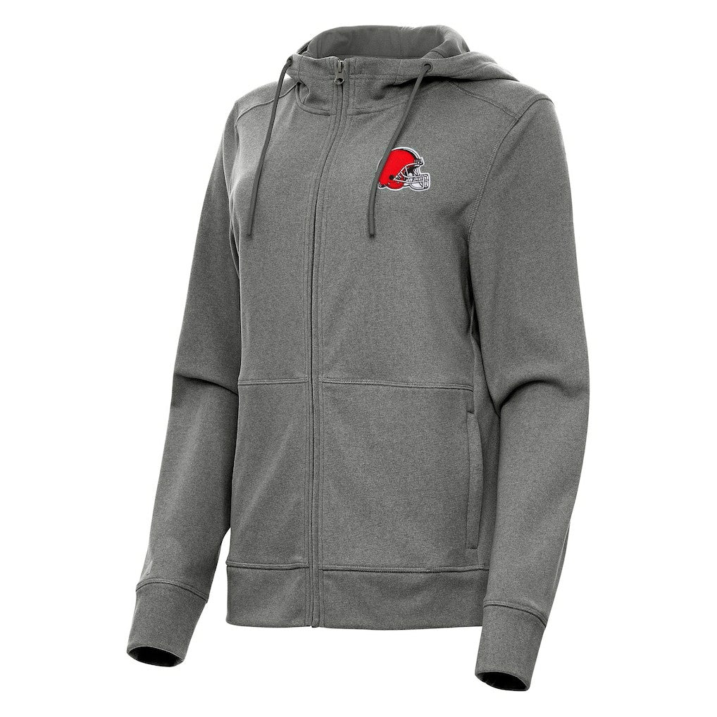 Cleveland Browns Antigua Women's Seeker Full-Zip Hoodie Jacket Heather Charcoal