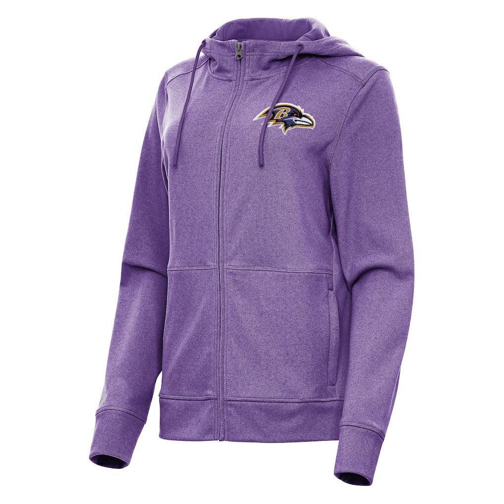 Baltimore Ravens Antigua Women's Seeker Full-Zip Hoodie Jacket Heather Purple