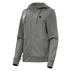 Dallas Cowboys Antigua Women's Seeker Full-Zip Hoodie Jacket Heather Charcoal