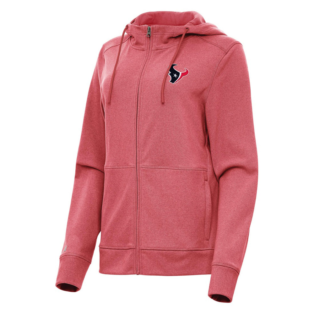 Houston Texans Antigua Women's Seeker Full-Zip Hoodie Jacket Heather Red