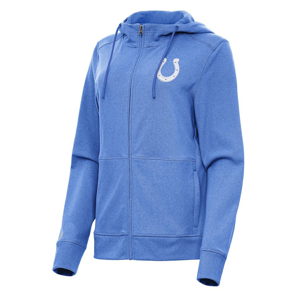 Indianapolis Colts Antigua Women's Seeker Full-Zip Hoodie Jacket Heather Royal