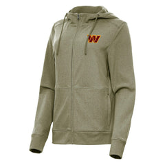 Washington Commanders Antigua Women's Seeker Full-Zip Hoodie Jacket Heather Olive