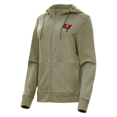 Tampa Bay Buccaneers Antigua Women's Seeker Full-Zip Hoodie Jacket Heather Olive