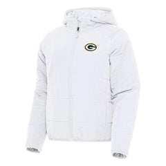 Green Bay Packers Antigua Women's Universe Full-Zip Hoodie Jacket White