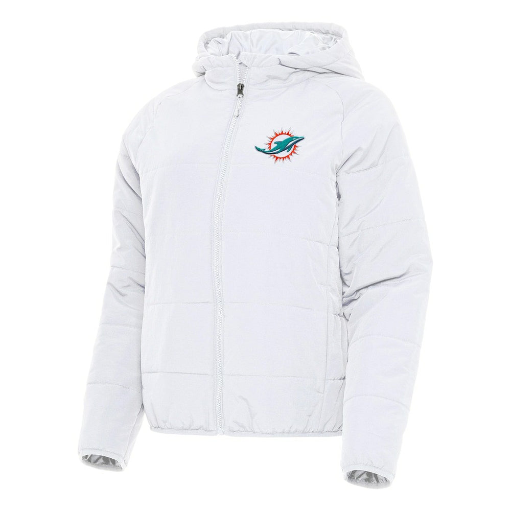 Miami Dolphins Antigua Women's Universe Full-Zip Hoodie Jacket White