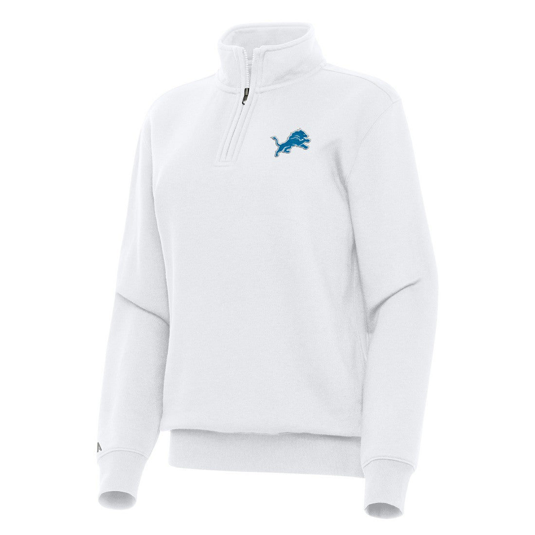 Detroit Lions Antigua Women's Victory Quarter-Zip Top White
