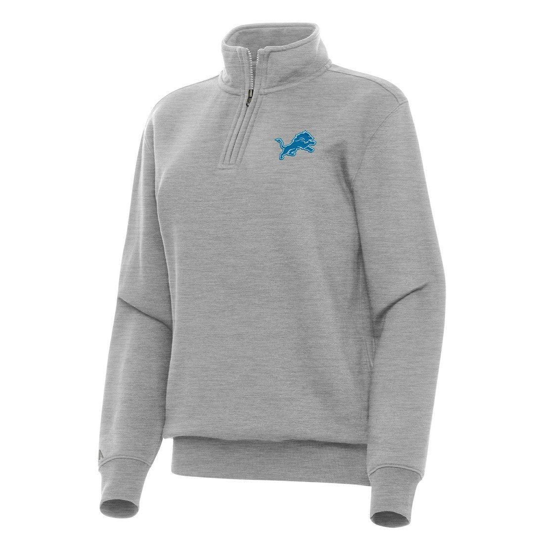 Detroit Lions Antigua Women's Victory Quarter-Zip Top Heather Gray