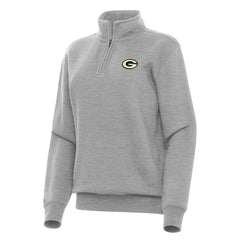 Green Bay Packers Antigua Women's Victory Quarter-Zip Top Heather Gray