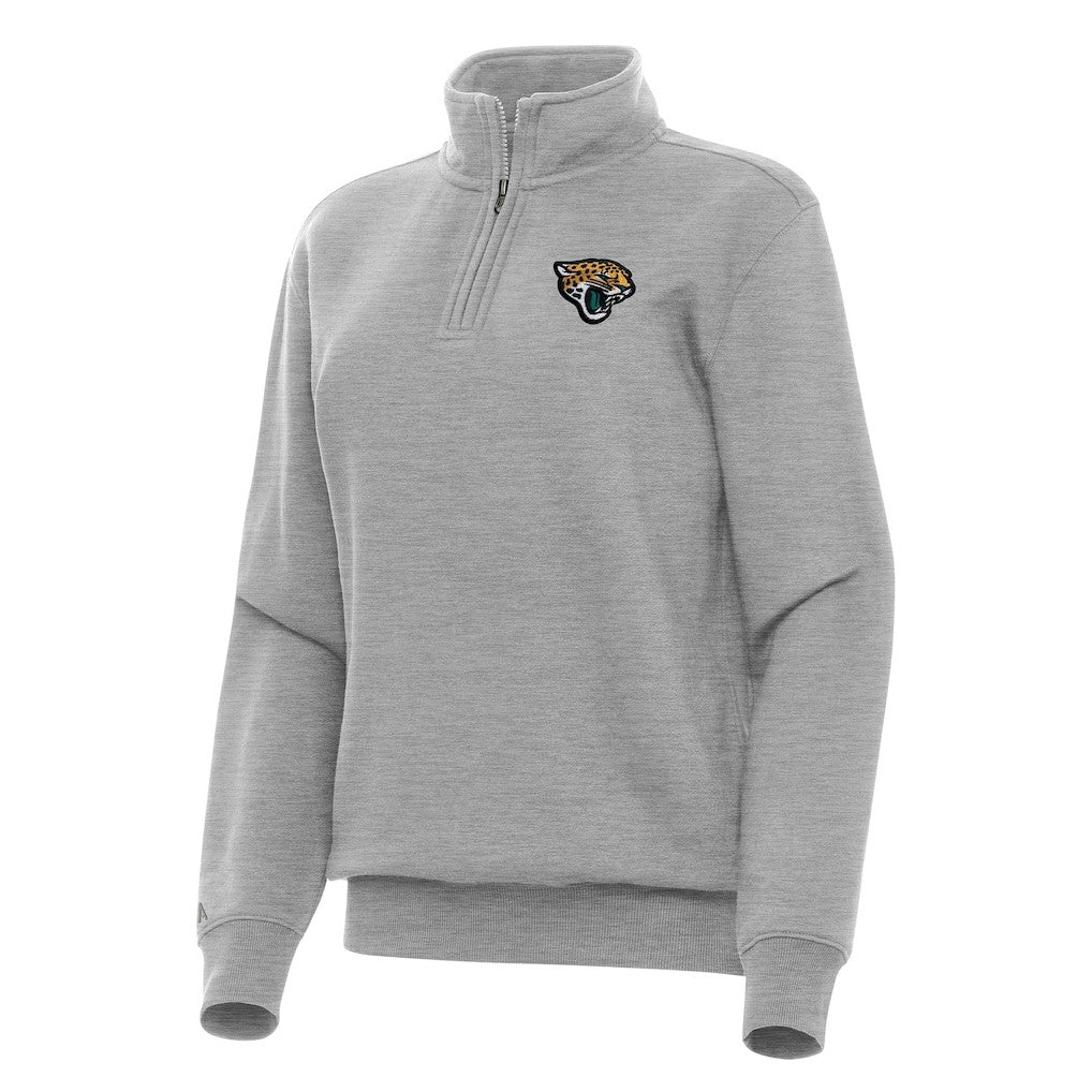 Jacksonville Jaguars Antigua Women's Victory Quarter-Zip Top Heather Gray