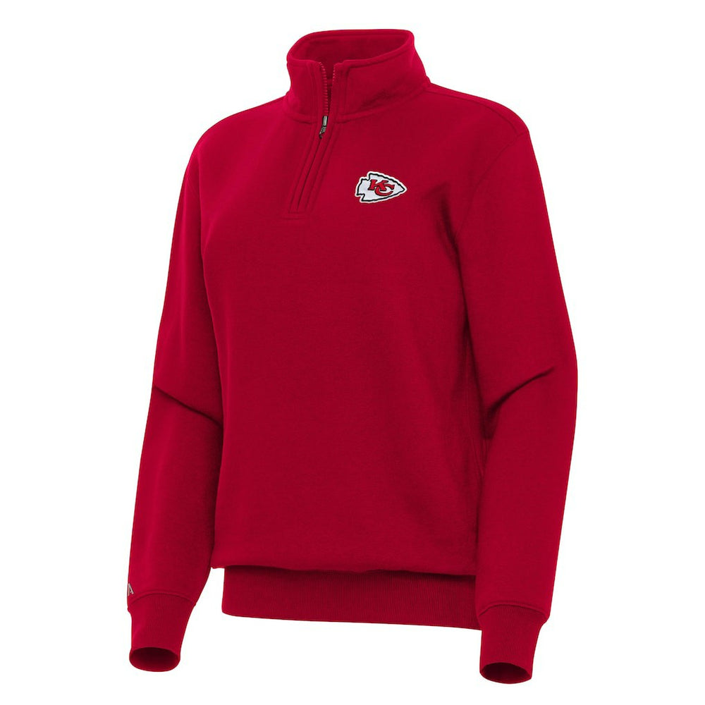 Kansas City Chiefs Antigua Women's Victory Quarter-Zip Top Red