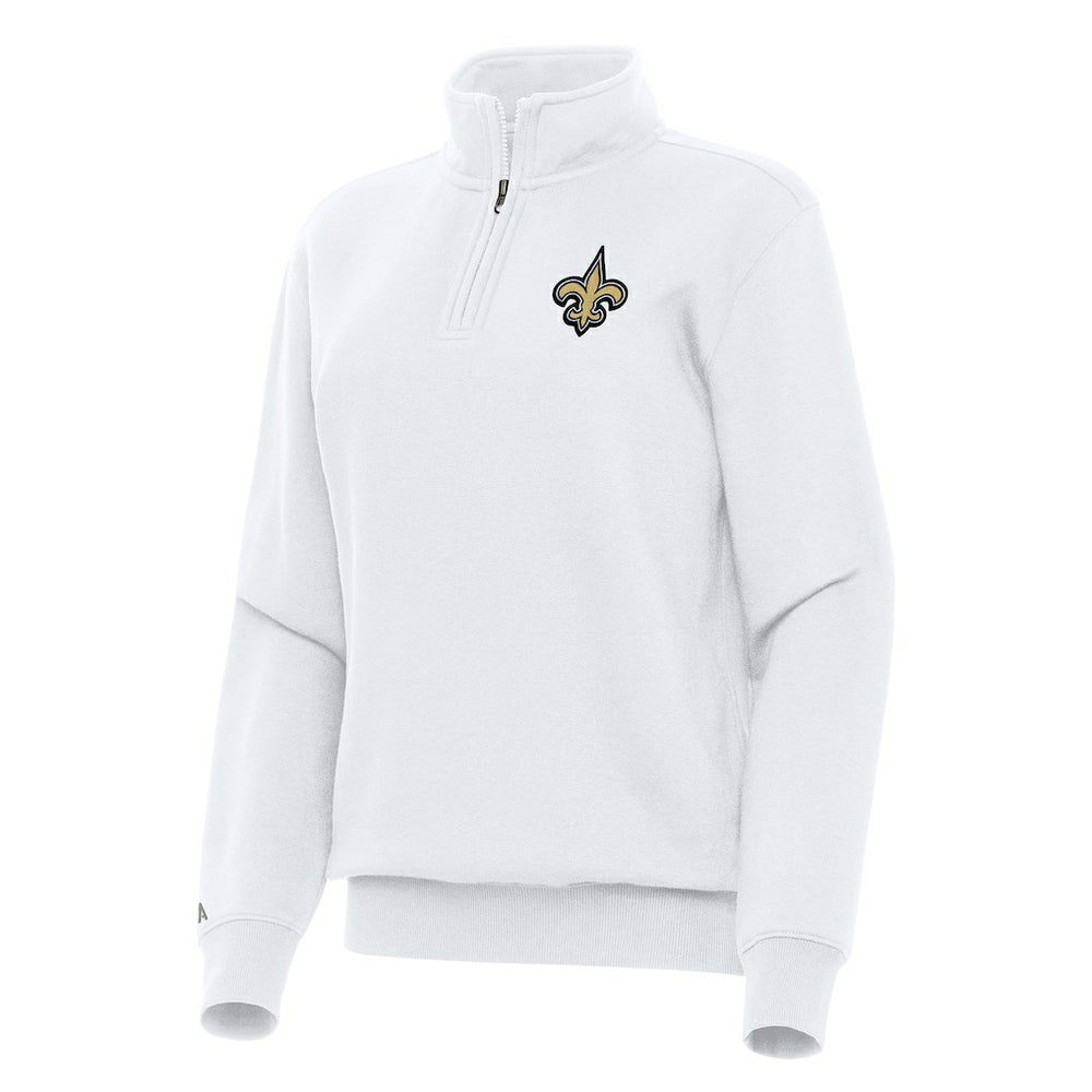 New Orleans Saints Antigua Women's Victory Quarter-Zip Top White