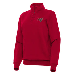 Tampa Bay Buccaneers Antigua Women's Victory Quarter-Zip Top Red