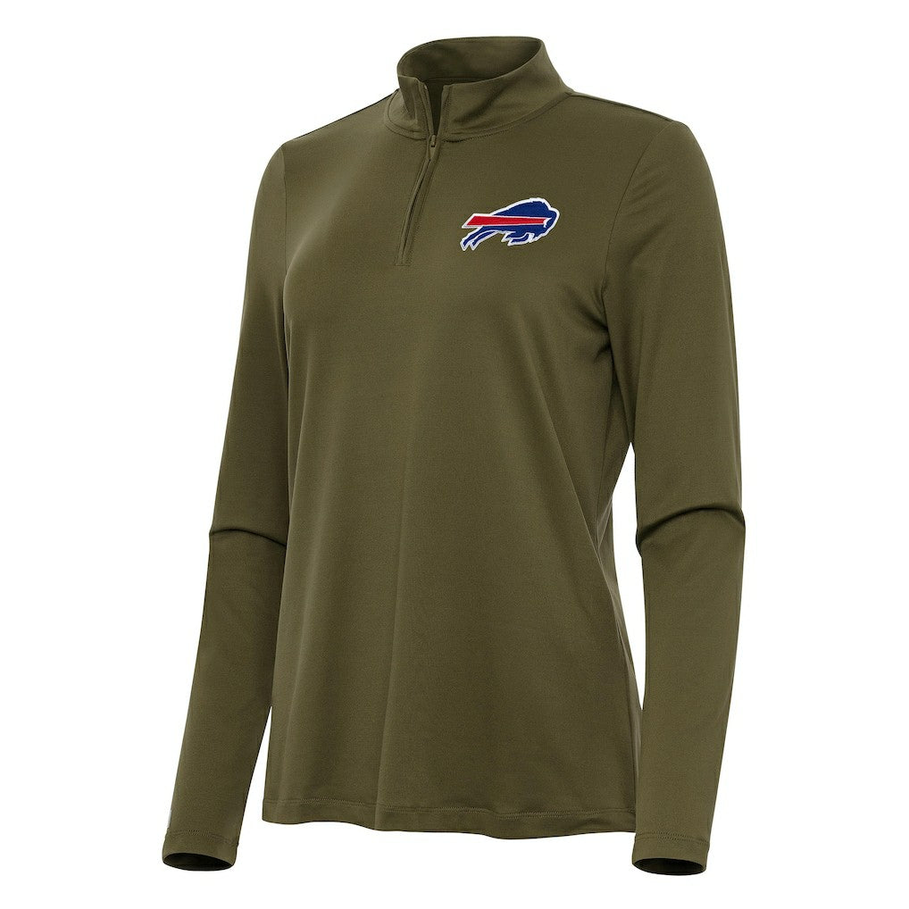 Buffalo Bills Antigua Women's Reprocess Quarter-Zip Top Olive