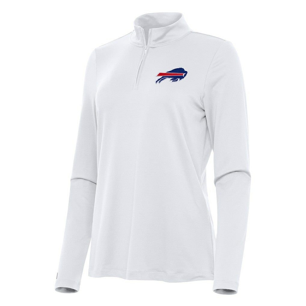 Buffalo Bills Antigua Women's Reprocess Quarter-Zip Top White