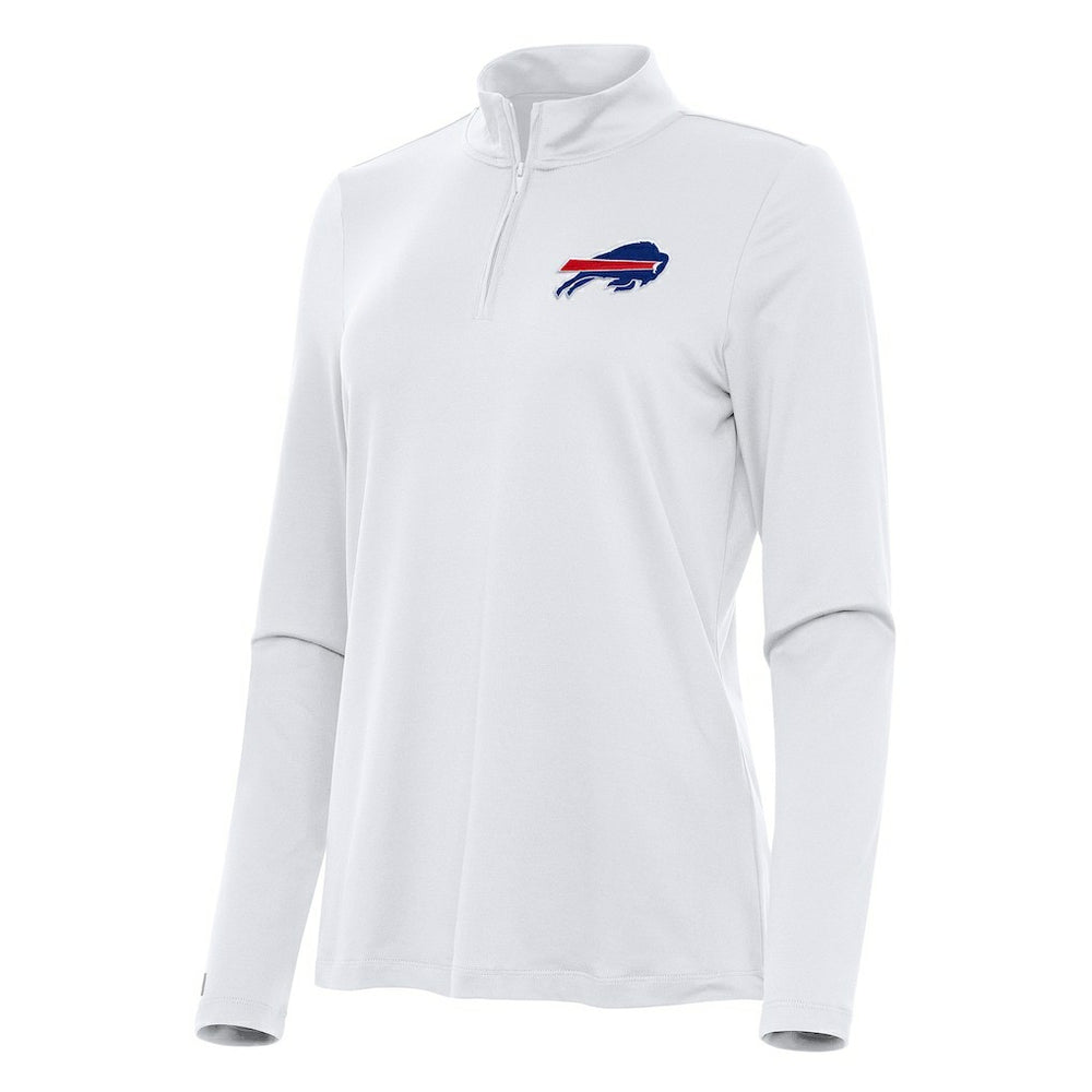 Buffalo Bills Antigua Women's Reprocess Quarter-Zip Top White