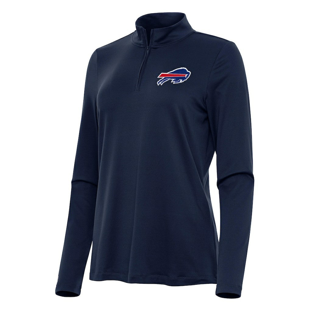 Buffalo Bills Antigua Women's Reprocess Quarter-Zip Top Navy