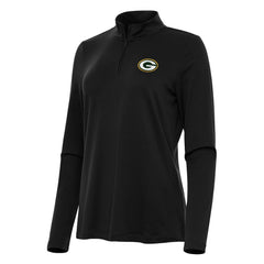 Green Bay Packers Antigua Women's Reprocess Quarter-Zip Top Black